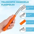 thumbnail image 2 of Uxcell 2-Pack Telescopic Handheld Flagpoles, 5.2ft/1.6m Stainless Steel Handheld Portable Extendable Flagpole [Orange], 2 of 7