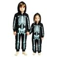 thumbnail image 5 of TBKOMH Family Matching Halloween Costume Skeleton Onesie Zip Up Hooded Jumpsuit Long Sleeve One Piece Loungewear for Couples Adults Spooky Party Outfit, 5 of 5