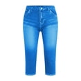 thumbnail image 4 of Admvng Faux Denim Capris for Women High Waist Stretchy Cropped Workout Pants, 4 of 5