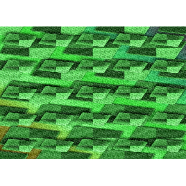 Ahgly Tapis Rectangulaire Lavable en Machine Vert Transitionnel, 5 Pieds x 7 Pieds