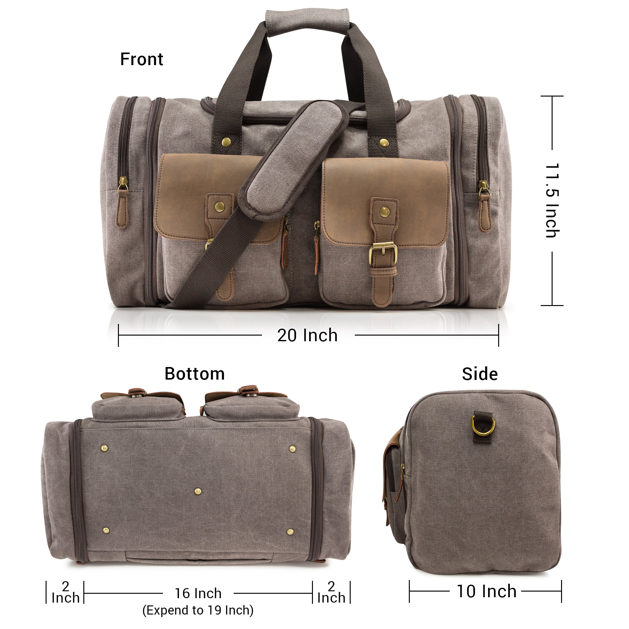 Gearonic 23” Large Weekender Duffle Bag, Gray