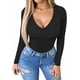 thumbnail image 4 of MANGOPOP Body de Manga Corta con Cuello en V Profundo y Manga Larga para Mujer Ropa, 4 of 4