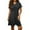 Black, variant on Zedker Women's V-Neck Ruched Casual T Shirt Dress Summer Short Sleeve Swing Dresses with Pockets