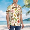 thumbnail image 5 of Balery Monkeys in the Jungle Print Men's Hawaiian Shirts Short Sleeve Beach Shirt Relaxed Fit Vacation Button Down Shirts-Large, 5 of 9