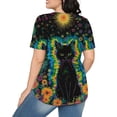thumbnail image 5 of lcziwo Summer Shirts for Women 2025 Fashion Tie Dye Tees Tops Loose Dressy Casual Pleated Tshirts Round Neck Short Sleeve Blouses Ofertas Relampago de Hoy Multicolor XL, 5 of 8