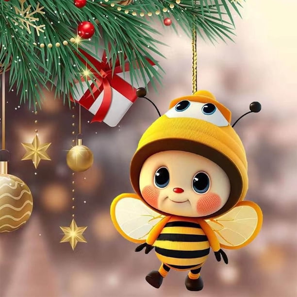 Adornos para árbol de Navidad XUNRYAN, adorables adornos colgantes de abeja, decoración de abejorro, adornos de abeja, regalos para amantes de las abejas, fiestas, decoración del coche y del hogar,