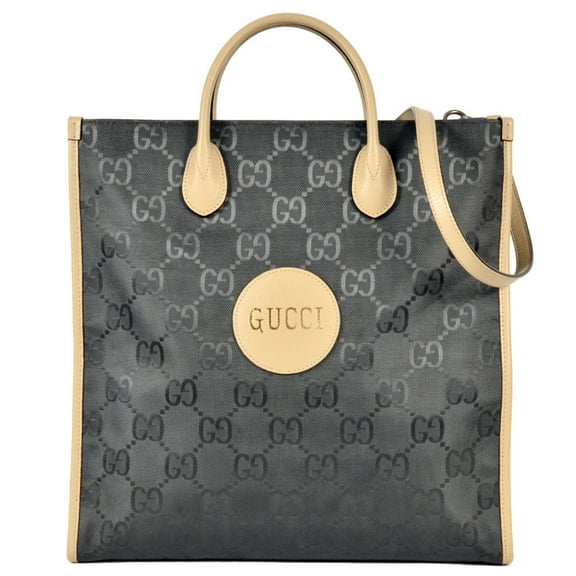 Pre-Owned GUCCI Off the Grid Tote Bag Nylon Leather 630355 Grey GG Pattern Women's (Good)