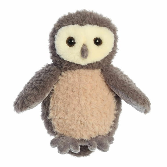 Aurora - Small Brown Adorable Stuffed Animal - 7" Woodland Babies - Owlet - Mini Flopsie