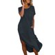 thumbnail image 3 of TaTaai Women Solid Color Sleeveless Turndown Collar Button Closure Cotton Linen Dress Casual Fashion Comfortable Long Dress for Summer Daily Vacation Gift, 3 of 9