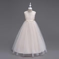 thumbnail image 6 of ATOGUTA Wedding Dresses for Girls Guest Beige Sleeveless Tulle Long Formal Wedding Pageant Party Fancy Princess Ball Gown Dresses 5T-15, 6 of 7
