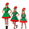thumbnail image 1 of Robe de Costume d'Elf des Fêtes et Chapeau Costume d'Elf pour Femmes Filles, 1 of 6