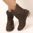 thumbnail image 2 of Bottines Tendance pour Femmes Design Lacets Talon Bas - sur Chaussures Courtes pour Automne Saison, 2 of 6