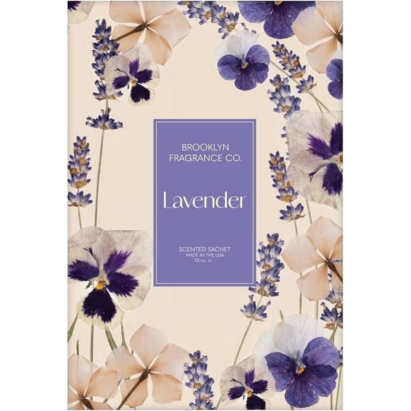 Brooklyn Fragrance Co. Spring Florals Sachet Bags – Lavender Scented Pouches – Perfect Aroma for Drawers, Closets, Cars and Bathrooms – Long-Lasting Fresh Scent Sachets (6- Pack)