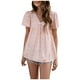 thumbnail image 1 of Blusa de camiseta informal con estampado de manga corta y cuello en V de verano para mujer a la moda Fridja  hjk3783, 1 of 7