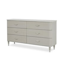 Michael Amini Eclipse Poplar Wood & Marble Dresser in Moonlight Gray