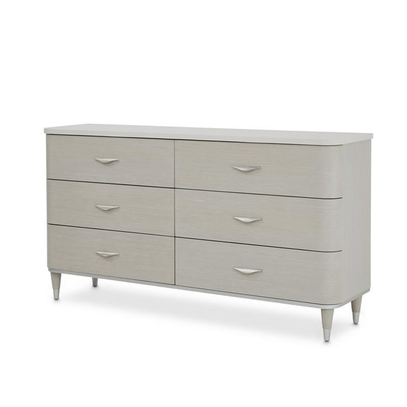 Michael Amini Eclipse Poplar Wood & Marble Dresser in Moonlight Gray