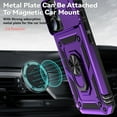 thumbnail image 3 of Dteck Case for iPhone 16 Plus,Heavy Duty with Slide Camera Protective Military Grade Phone Cover with Ring Kickstand Shockproof Rubber+ PC Case,Purple, 3 of 9