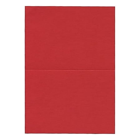 JAM Paper Blank Foldover Cards 4Bar A1 Size 3 1/2 x 4 7/8 Red Linen 100/Pack (309888)