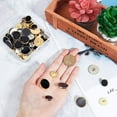 thumbnail image 3 of 80pcs Metal Blazer Buttons Brass Flat Shank Buttons 15mm 22mm Vintage Antique Suits Button Set for Blazer Suits Coats Uniform and Jacket - Black + Silver/Gold, 3 of 7