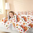 thumbnail image 3 of Homewish HFarm Truck Pumpkin Twin Comforter Sets, Autumn Maple Leaf Bedding Set, White Orange, Reversible, 2pcs 1 Comforter and 1 Pillowcase, 3 of 6