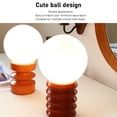 thumbnail image 3 of Pequeña Luz de la Mesita de Noche, Base de Madera Decorativa Lámpara de Mesa Retro Enchufe en la Pantalla de Lámpara de Vidrio para El Dormitorio, 3 of 7