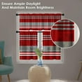 thumbnail image 5 of Red Grey Kitchen Curtains Stripes Window Curtains and Valances Set 36 Inch, Geometric Art Short Tier Curtain for Kitchen, Modern Abstract Small Kitchen Decor, 5 of 5