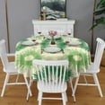 thumbnail image 2 of Green Tie Dye Round Tablecloth 60"x60",Wrinkle Wipeable Table Cloth for Kitchen Dining Room Picnic Patio Party, 2 of 6