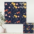 thumbnail image 4 of Designart ' Yellow and Orange Wild Flowers On Dark Blue ' Traditional Canvas Wall Art Print, 4 of 4