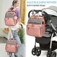 thumbnail image 3 of Diaper Bag Backpack with Changing Station, Large Diaper Bag, Baby Bag, Multifunctional Diaper Bag, Pink, 3 of 7