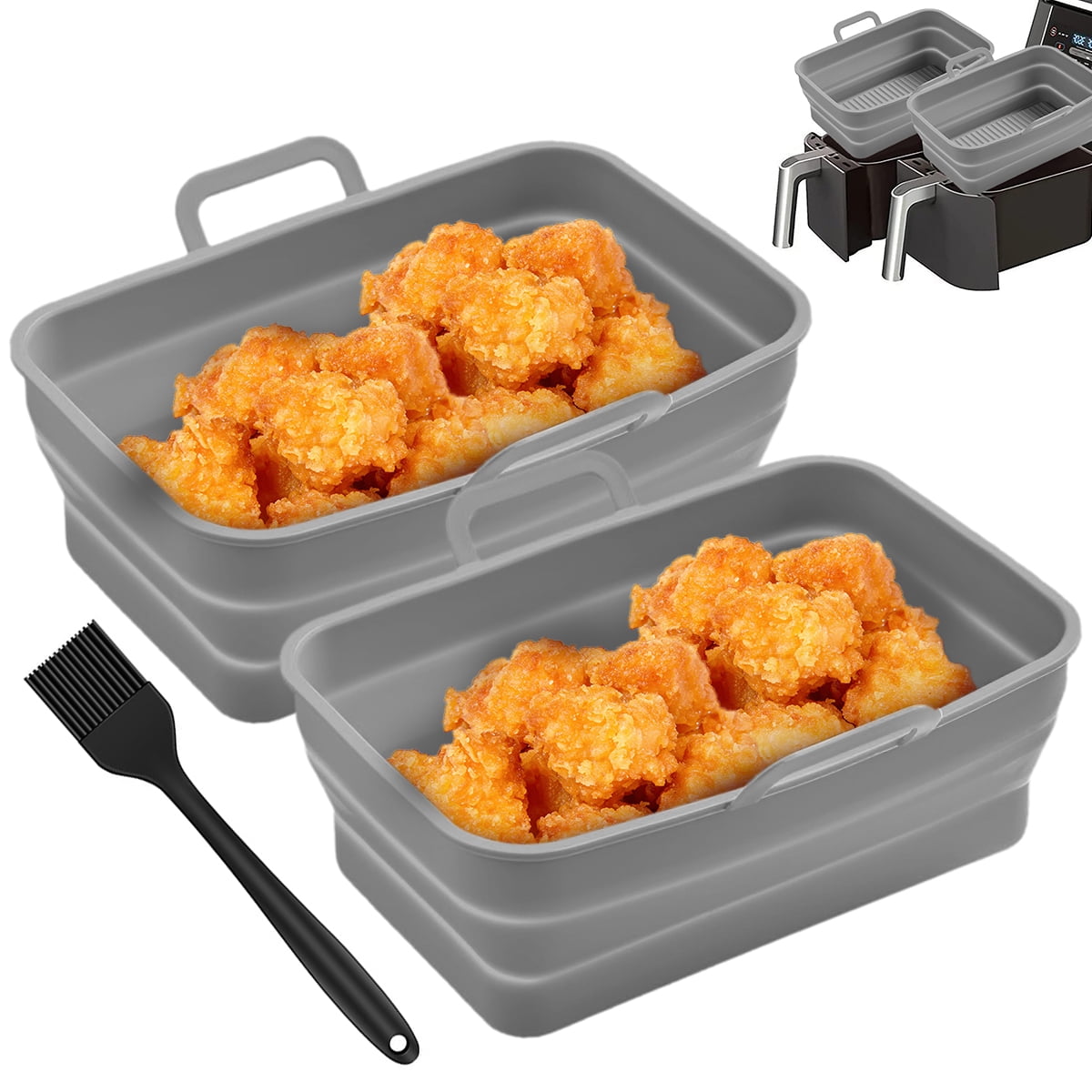 Silicone Dual Frigidaire Air Fryer Tray Set With Basket, Oven Pot