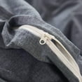 thumbnail image 4 of MarCielo Cotton Duvet Cover Set 3 Piece 100% Washed Cotton Duvet Cover 1 Duvet Cover + 2 Pillowcases Solid (Dark Grey, King), 4 of 6