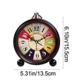 thumbnail image 3 of Luoshdecor Vintage Analog Alarm Clock,5.3 in Small Silent Desk Clock,Battery Operated for Table, Shelf ,Bedroom,Indoor Decor, 3 of 7