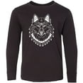 thumbnail image 3 of Inktastic Tribal Wolf Head Long Sleeve Youth T-Shirt, 3 of 5