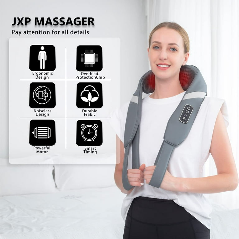 Neck Massager,Deep Tissue 3D Shiatsu Kneading Neck and Back Massager,Updated  Version Portable Neck Massager with Heat,Shoulder Massager Pillow for  Home/Office/Car Ultralight 1.7lbs Only,Best Gift 