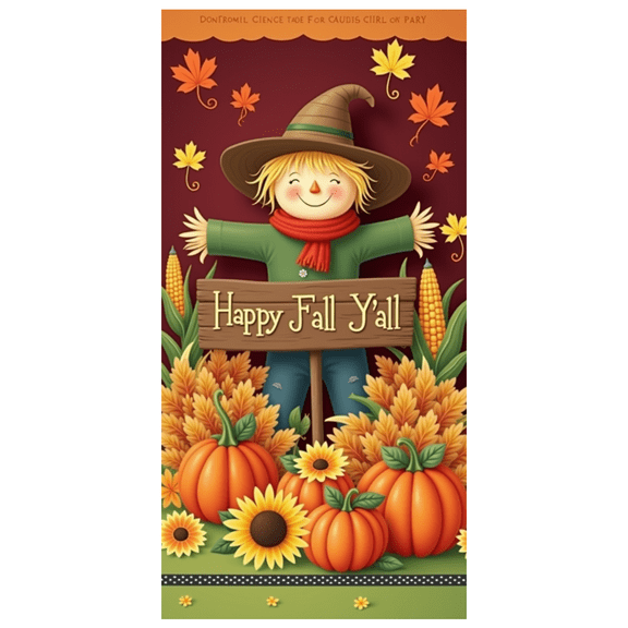 Colorful Theme Fall Decoration Scarecrow Design Thanksgiving Banner for Autumn Celebration Party Decoration Indoor