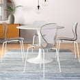 thumbnail image 5 of LeisureMod Dining Chair Stackable Curved Back and Waterfall Edge Seat Design with Stainless Steel Legs for Modern Home, Kitchen, and Office Oyster Collection White Base Set of 2, Clear, 5 of 11