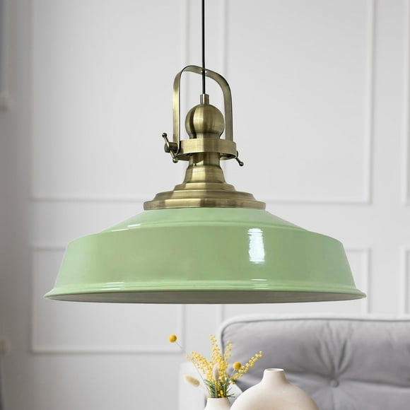 bamyum Asletl Vintage Hanging Lighting Industrial Hanging Light Fixtures 15.7"" Metal Lampshade E26 Pendant Lighting for Living Room Bedroom Bar Office Farmhouse Dining Room Light Industrial Lighting