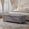 thumbnail image 6 of Aukfa 48" Storage Ottoman Bench,Faux Linen End of Bed Bench for Living Room, Bedroom, Entryway,Gray, 6 of 9