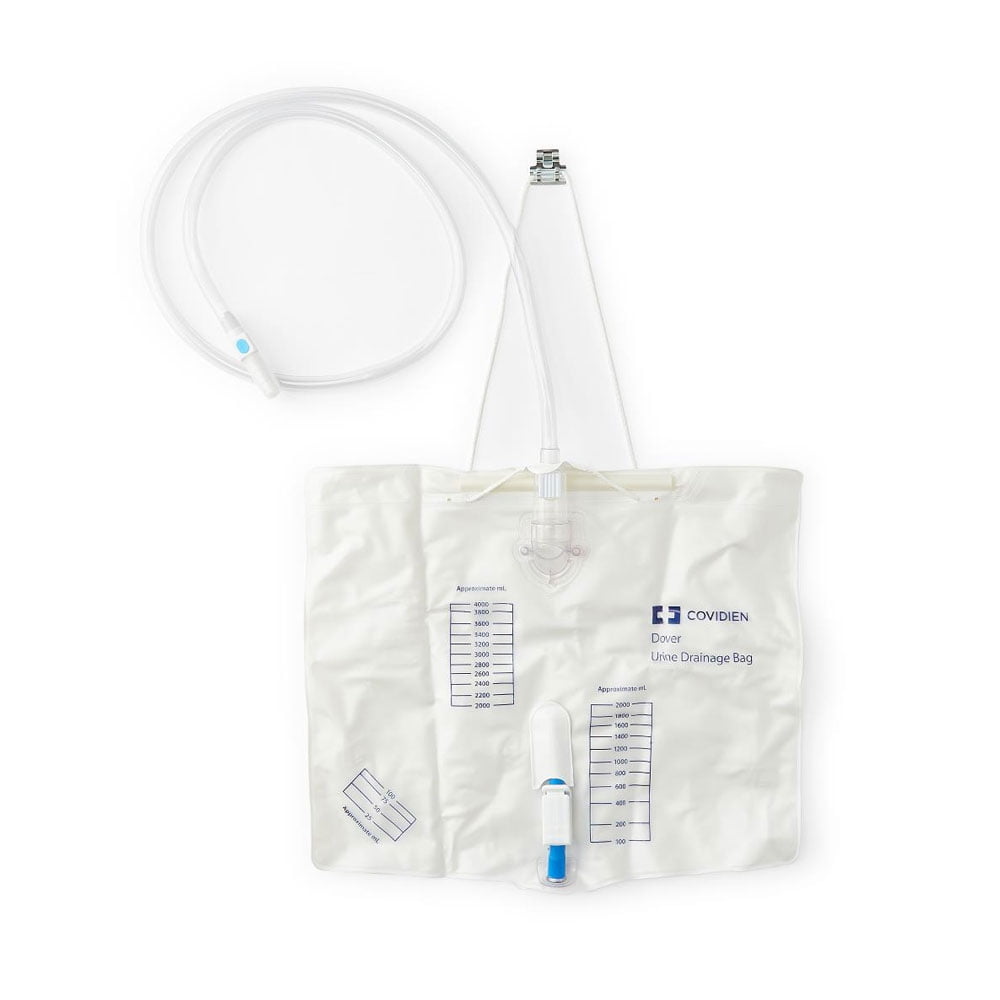 Dover Bedside Urine Drainage Bag, AntiReflux, Drain Tube, 4000ml, 1