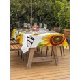 thumbnail image 4 of 60x102 Inch Outdoor Tablecloth with Umbrella Hole Zipper Rectangle Sunflowers Farmhouse Rectangular Tablecloths Waterproof Country Botanical Floral Watercolor Patio Table Cloth Cover for Picnic, 4 of 8