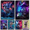 thumbnail image 2 of Póster de anime en línea Valorant, lienzo de neón, arte de pared, decoración de sala de juegos kawaii, Reyna Jett, regalo estético para jugadores, pintura, 2 of 5