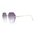 thumbnail image 6 of Womens Large Fancy Octagonal Retro Designer Mod Fashion Sunglasses Clear - Smoke, 6 of 8