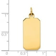 thumbnail image 2 of 14k Yellow Gold Solid Polished Plain .009 Gauge Engraveable Rectangular Disc Charm 28x11mm Wide Pendant Necklace for Wom, 2 of 2