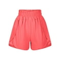 thumbnail image 4 of gbyLJF Womens Workout Shorts Solid Quick-Dry High Waist Athletic Shorts Lightweight Side Split Gym Tennis Shorts Watermelon Red M, 4 of 6