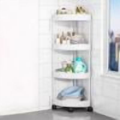 Dongrere 4-Tier Storage Cart Corner Shelf with Wheels Kitchen Rolling Cart Storage Rack for Living Room Snack Storage, Bathroom Toiletries Storage