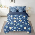 thumbnail image 2 of Homewish Kawaii Vintage Flowers 7-Piece Bedding Comforter Set For Boys Girls,Blue White Floral Blossoms King Bedding Sets,Spring Garden Ultra Soft Bed Sheets,Luxury Bedroom Decor,Reversible, 2 of 8