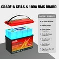 4PACK 12V 100AH LiFePO4 Lithium Battery 100A BMS,MOSEWORTH for RV,Backup Power,Solar,Marine,15000 Deep Cycles,10 Years Lifetime
