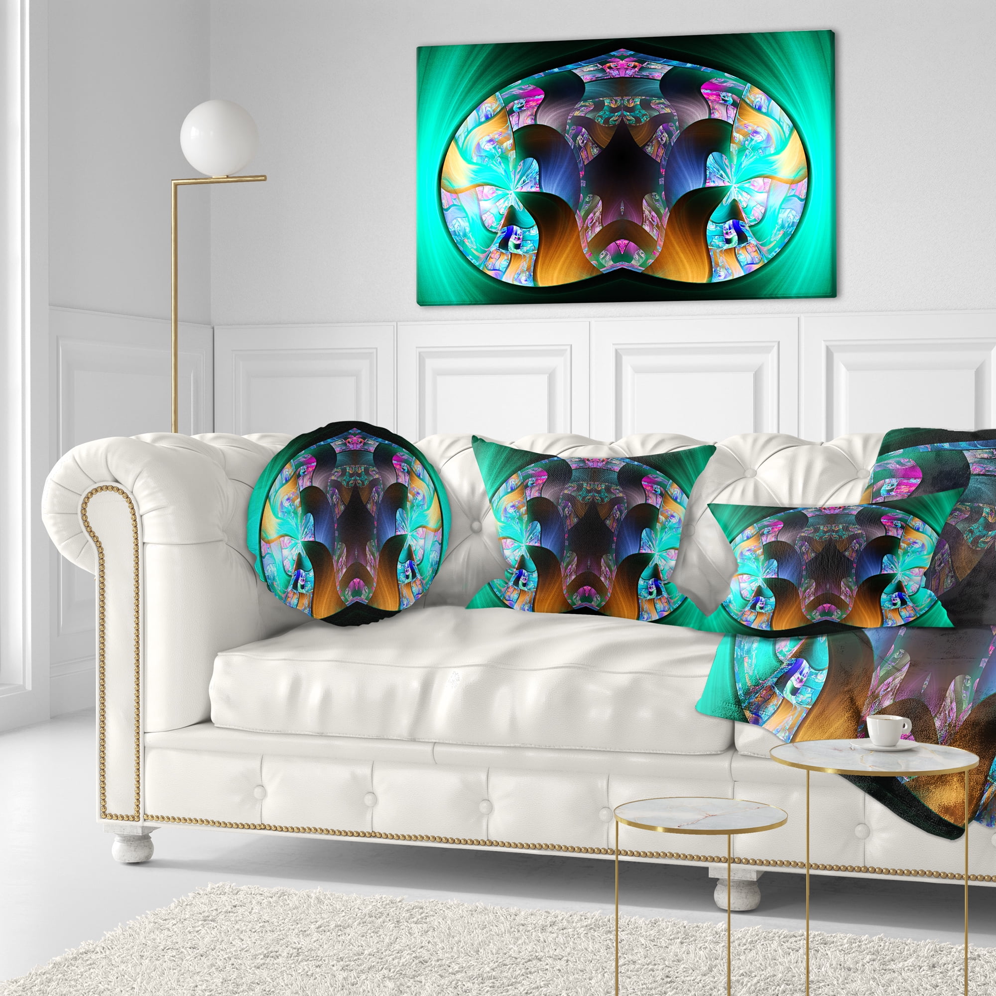 Designart Blue Capsule in Plasma - Abstract Throw Pillow - 12x20
