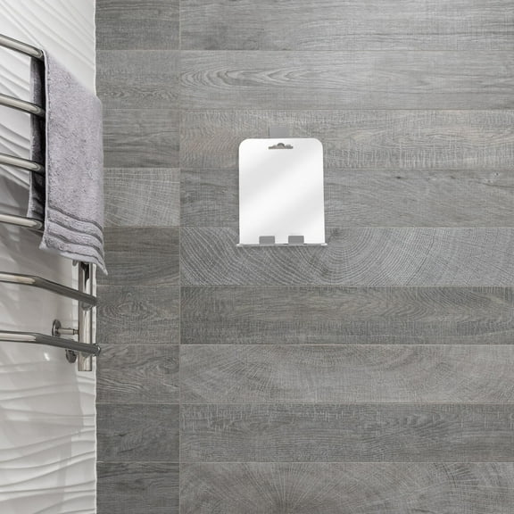 KONTONTY Anti Fog Shower Mirror With Shelf For Shaving And Makeup Wall Mounted Bathroom Mirror With Stainless Steel Hook For Men And Women