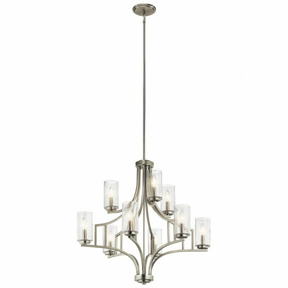 44073NI Kichler Lighting Vara - 9 light 2-Tier Chandelier - 29.75 inches tall by 32 inches wide-Brushed Nickel Finish    -Traditional Installation